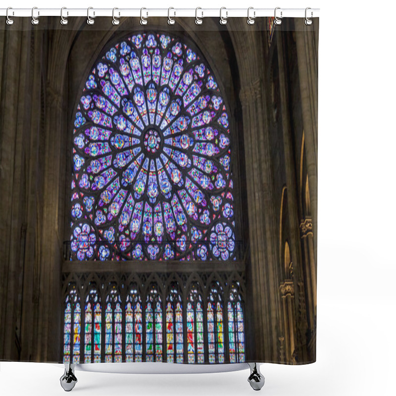 Personality  Interior Of Cathedral Notre Dame - Paris. Shower Curtains