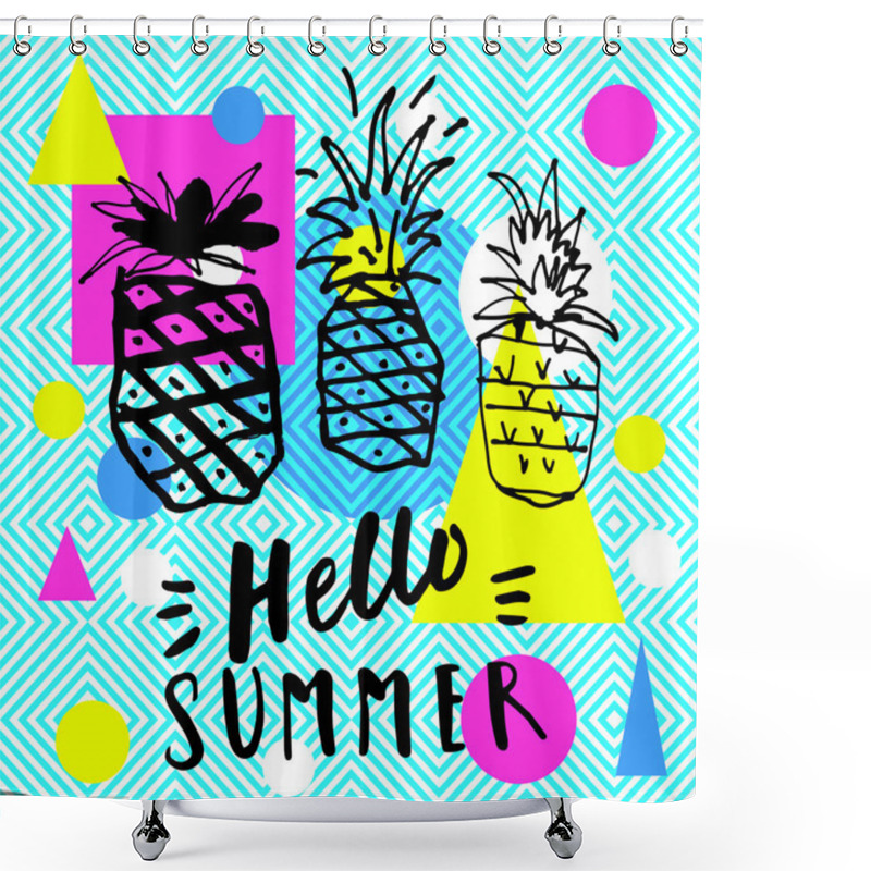 Personality  Hello Summer Party.  Shower Curtains