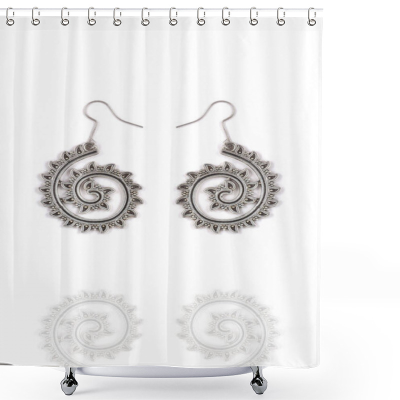 Personality  Beautiful Oriental Silver Earrings Jewelry (Indian, Arab, African, Egyptian), Oxidised Silver Earrings, Fashion Exotic Asian Accessories Shower Curtains