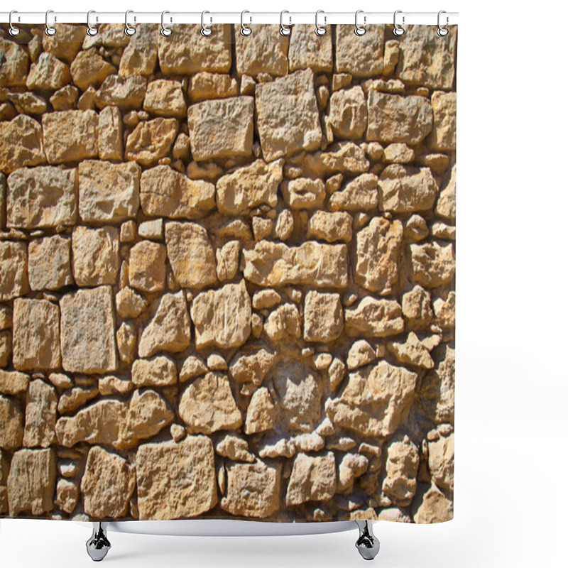 Personality  Stone Wall Background And Texture Shower Curtains