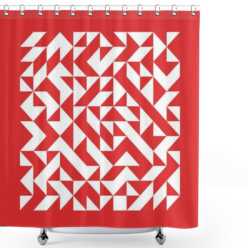 Personality  Red Geometric Design Seamless Pattern/Red Geometric Design Seamless Pattern Shower Curtains