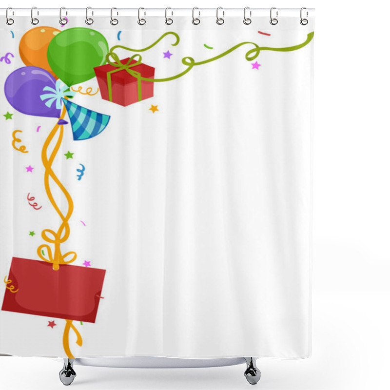 Personality  Corner Border Party Elements Shower Curtains