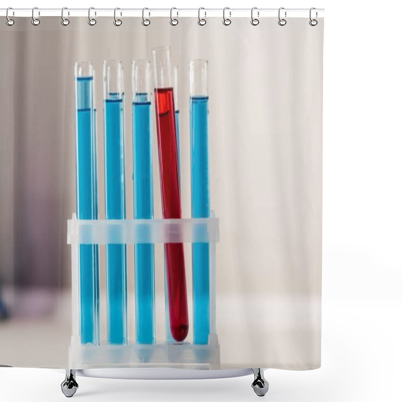 Personality  Test Tubes With Bright Liquids Shower Curtains