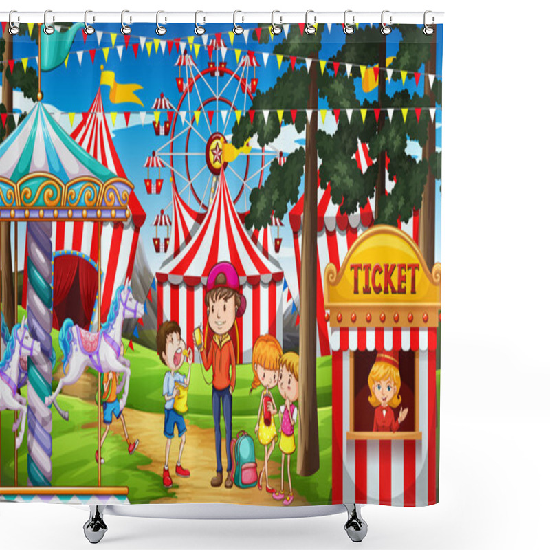 Personality  People Having Fun At The Circus Shower Curtains