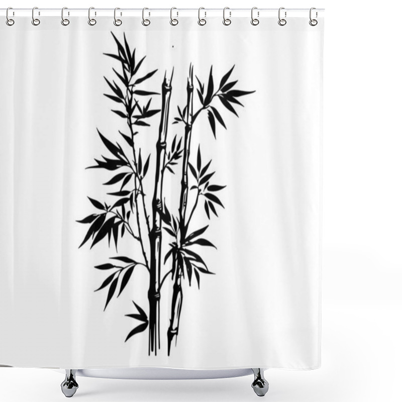 Personality   Bamboo Tree, Hand Drawn Style. Vector. Shower Curtains