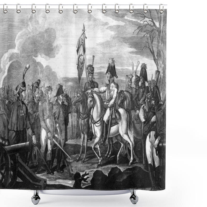 Personality  Engraving Battle Of The War Between France And Russia. Shower Curtains