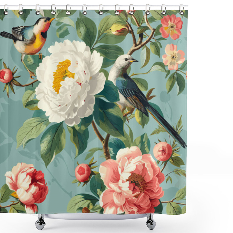 Personality  Blossom Patterns. Print Design Seamless Patterns. Nature S Serenity In Painterly Detail, Featuring Subdued Tones, Vector Graphics Shower Curtains