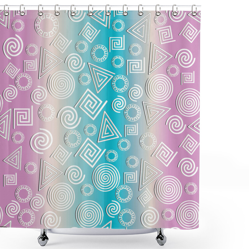 Personality  Greek Geometric Textured Seamless Pattern. Shower Curtains