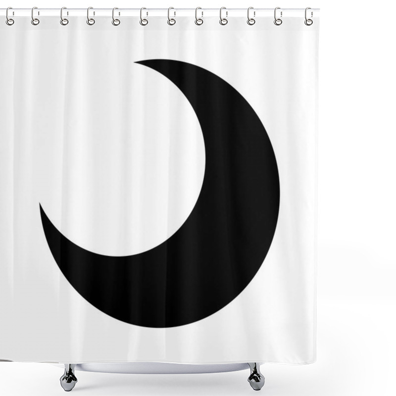 Personality  Moon Silhouette Isolated Icon Shower Curtains