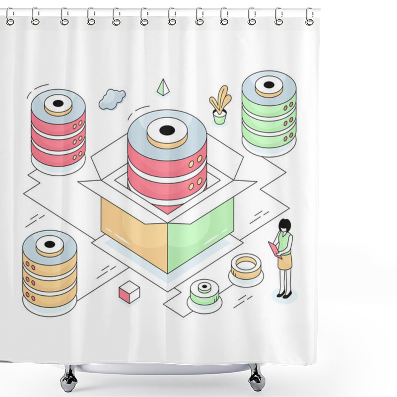 Personality  A Creative Design Of Data Center Shower Curtains