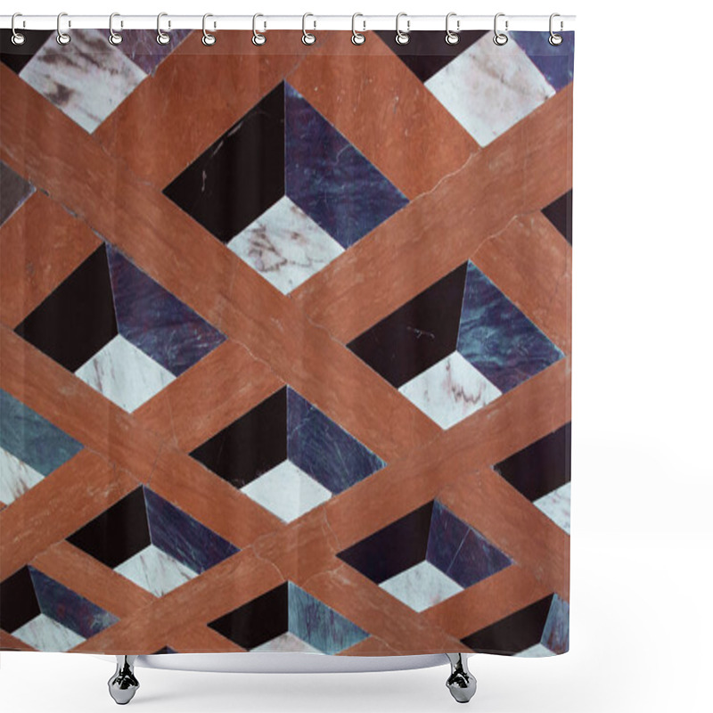 Personality  Floor Tiles As Geometric Background In The Interior Shower Curtains