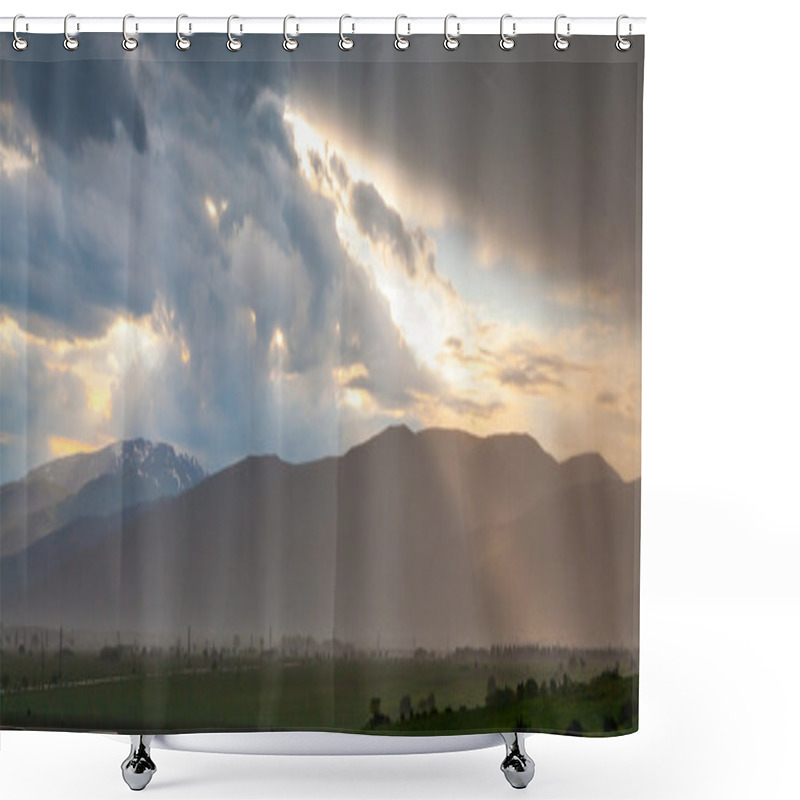 Personality  Rain In Mountains Shower Curtains