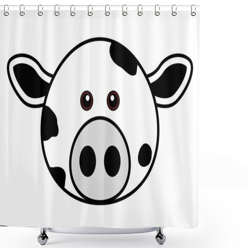 Personality  Cute Cow Face Shower Curtains