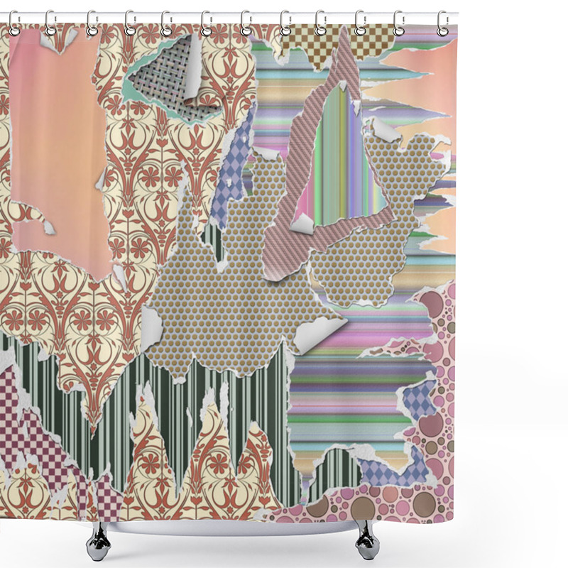 Personality  Torn Paper Background Shower Curtains