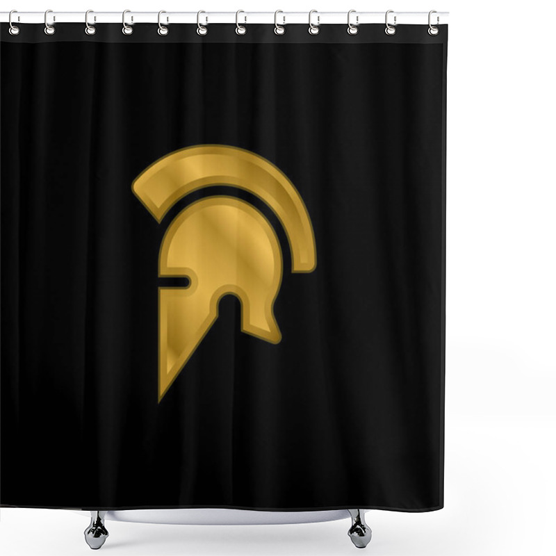 Personality  Ares Gold Plated Metalic Icon Or Logo Vector Shower Curtains