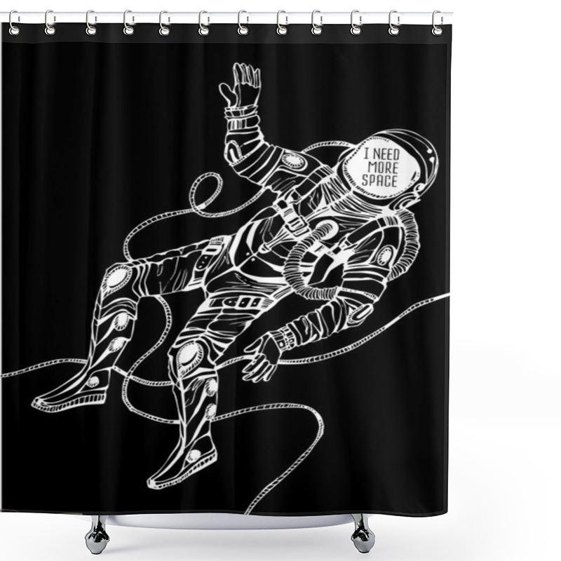 Personality  Space Concept With Astronaut Shower Curtains