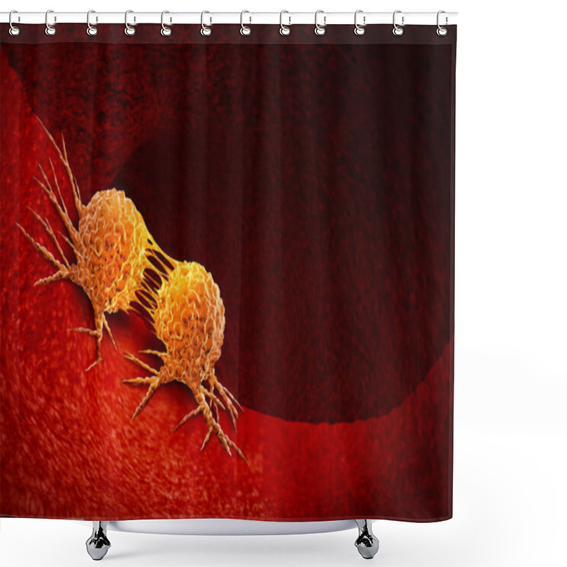 Personality  Cancer Cell Dividing And Treatment For Malignant Cancer Cells In A Human Body Caused By Carcinogens And Genetics With A Cancerous Cell As An Immunotherapy Symbol And Medical Therapy As A 3D Illustration. Shower Curtains