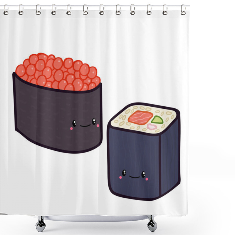 Personality  Doodle Sushi Shower Curtains