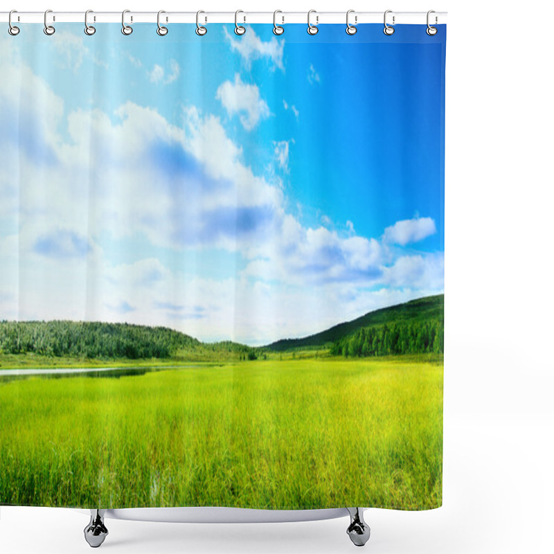 Personality  Lake In North Mountains Shower Curtains