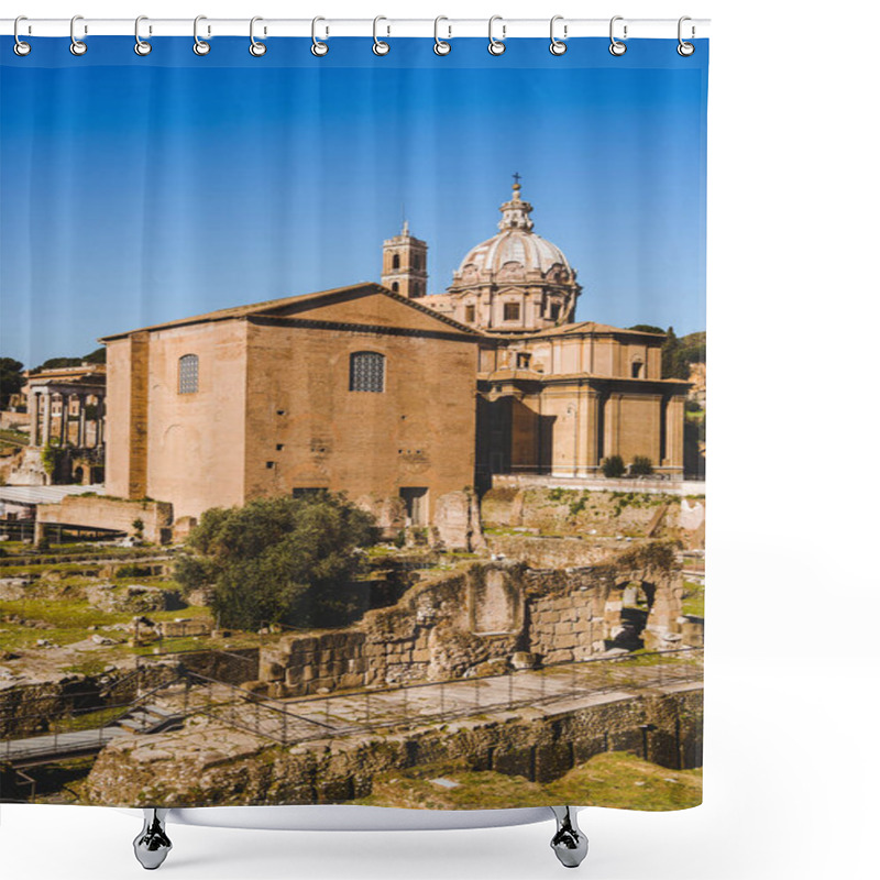 Personality  Saint Luca Martina Church At Roman Forum Ruins In Rome, Italy Shower Curtains