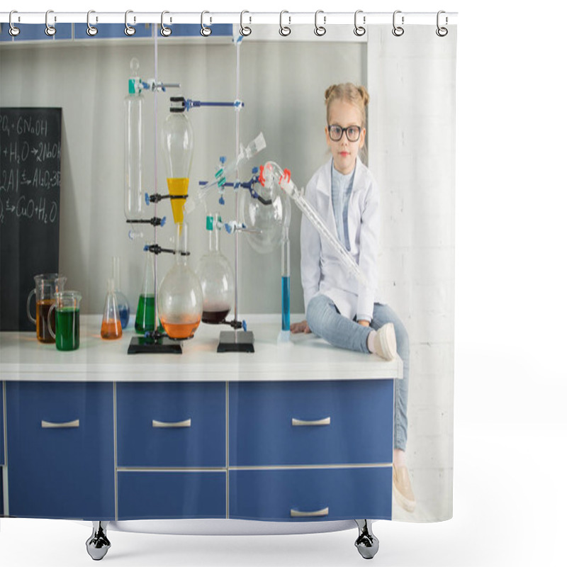 Personality  Little Girl In Laboratory Shower Curtains