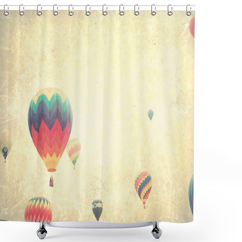 Personality  Textured Hot Air Balloons In Flight Shower Curtains