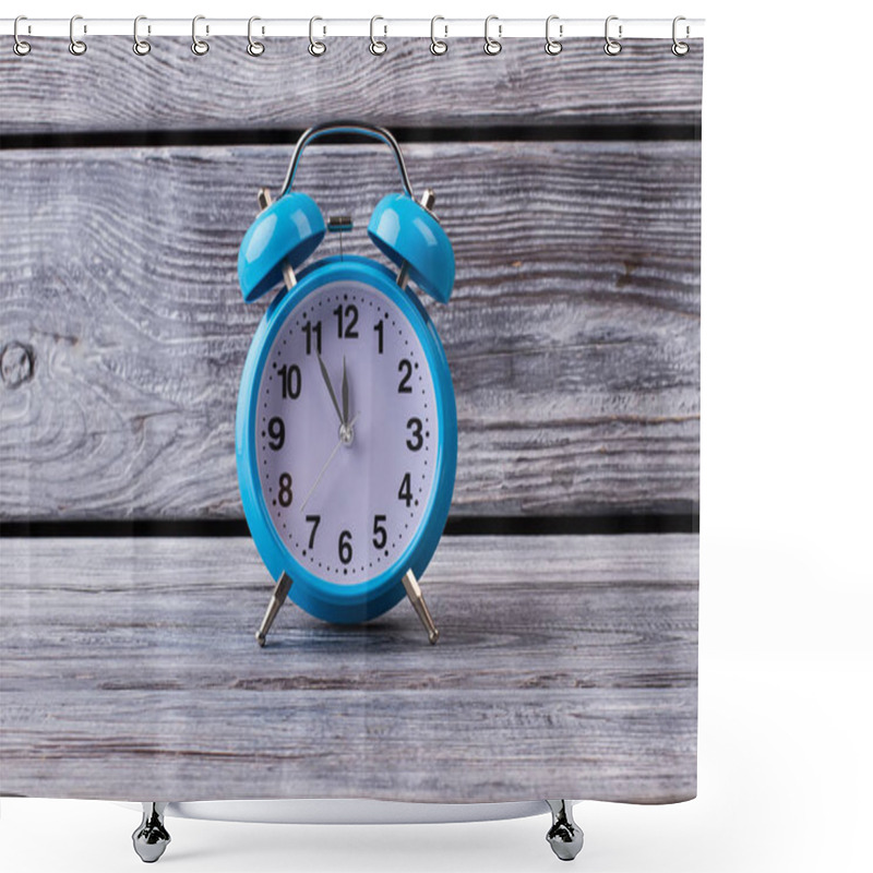 Personality  Beautiful Blue Retro Alarm Clock. Shower Curtains