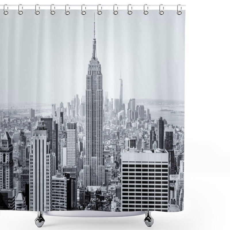 Personality  New York City With The Empire State Building On The Foreground Shower Curtains