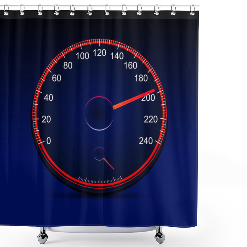 Personality  A Vector Speedometer Illustration Design. Shower Curtains