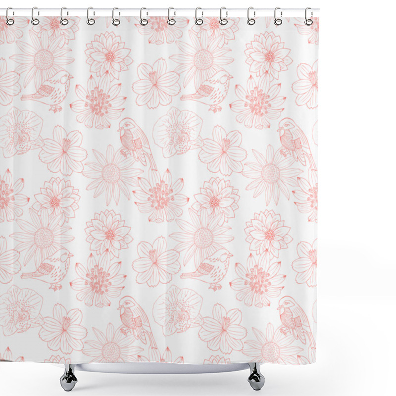 Personality  Flower Retro Seamless Pattern Shower Curtains