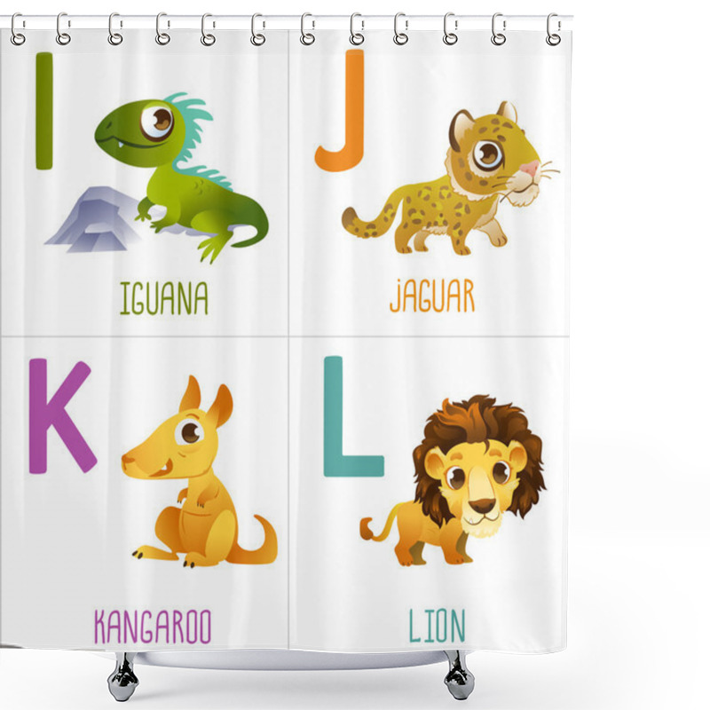 Personality  Cute Cartoon Animals Alphabet For Kids. Funny Letters Cartoon: I Shower Curtains