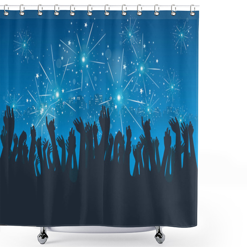 Personality  City New Year Party Shower Curtains