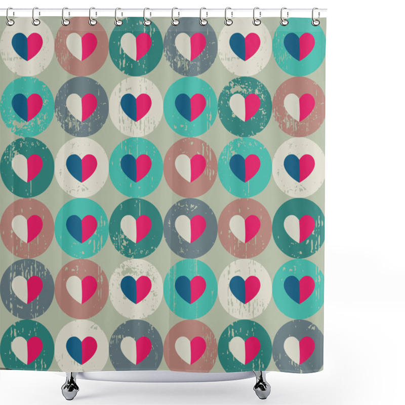 Personality  Texture With Threadbare Circles And Hearts. Shower Curtains