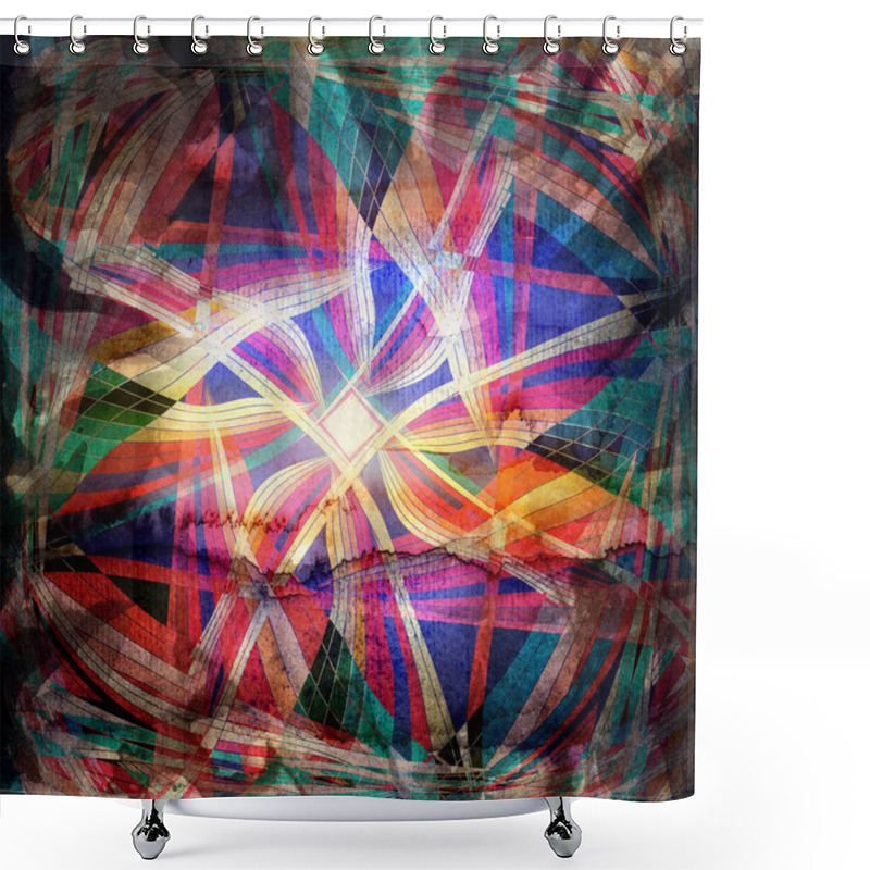 Personality  Abstract Wavy Elements Background Shower Curtains