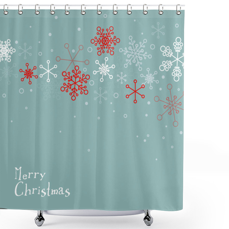 Personality  Retro Simple Christmas Card With Snowflakes Shower Curtains