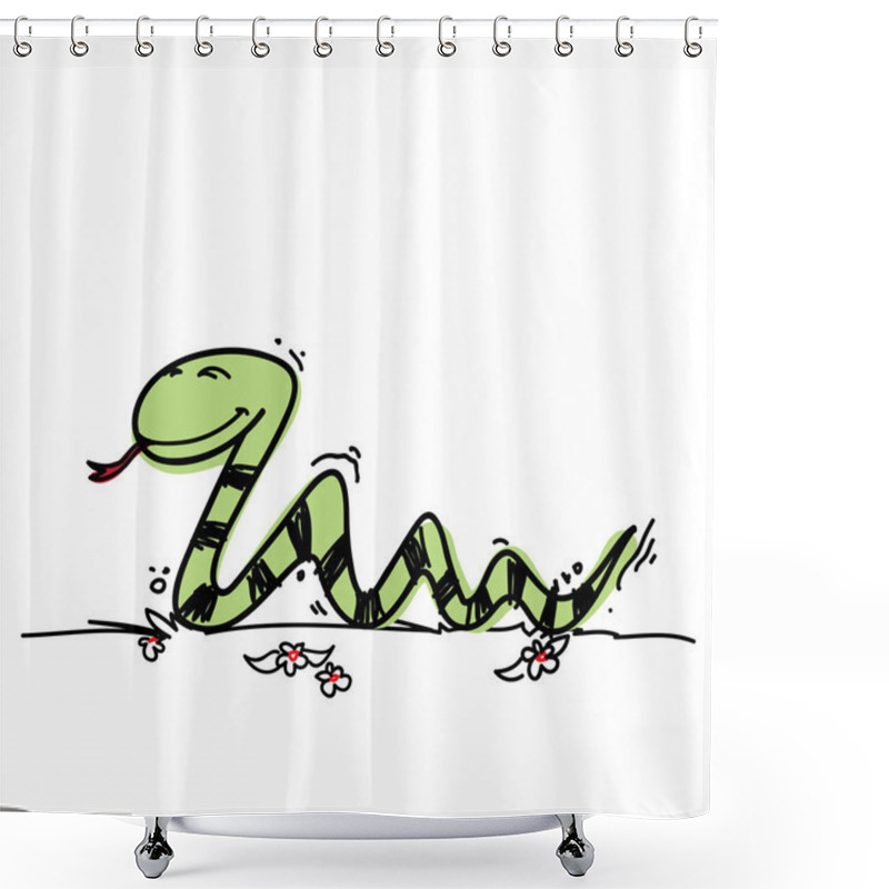 Personality  Cartoon Snake Character Shower Curtains