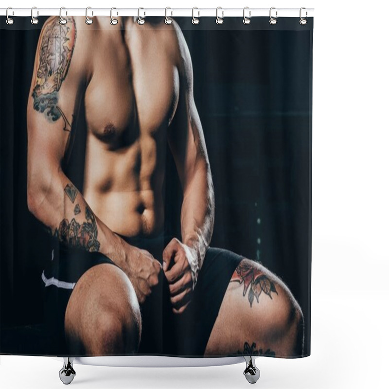 Personality  Shirtless Athletic Man Shower Curtains