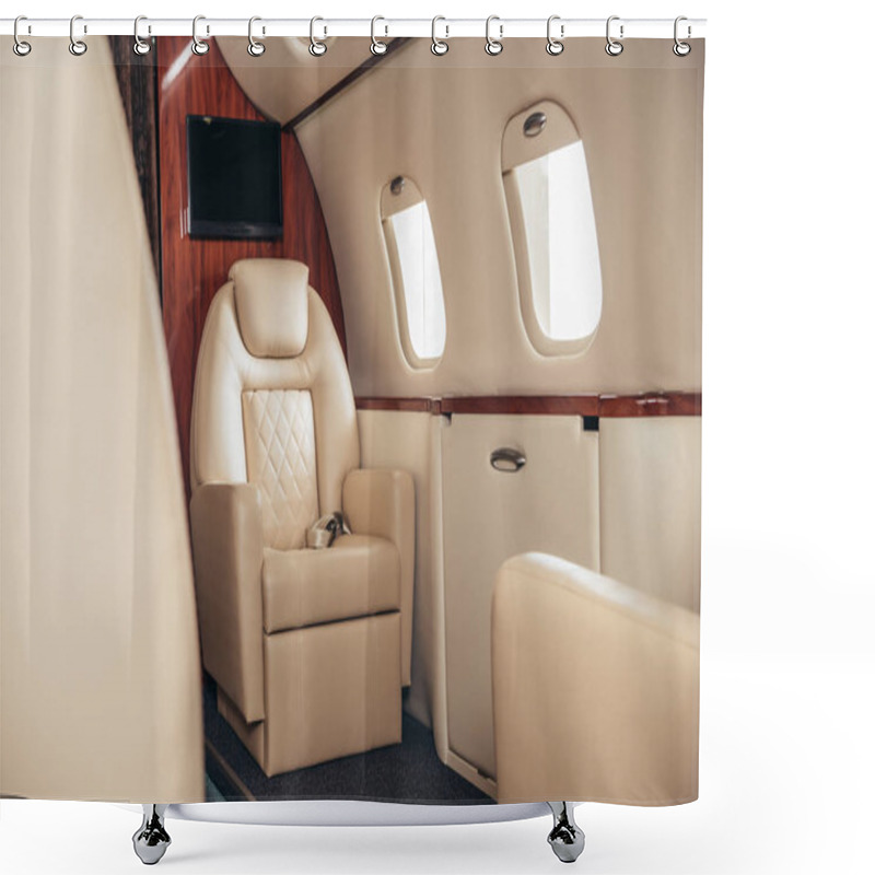 Personality  Luxury, Comfortable And Modern Cabin Of Private Plane  Shower Curtains