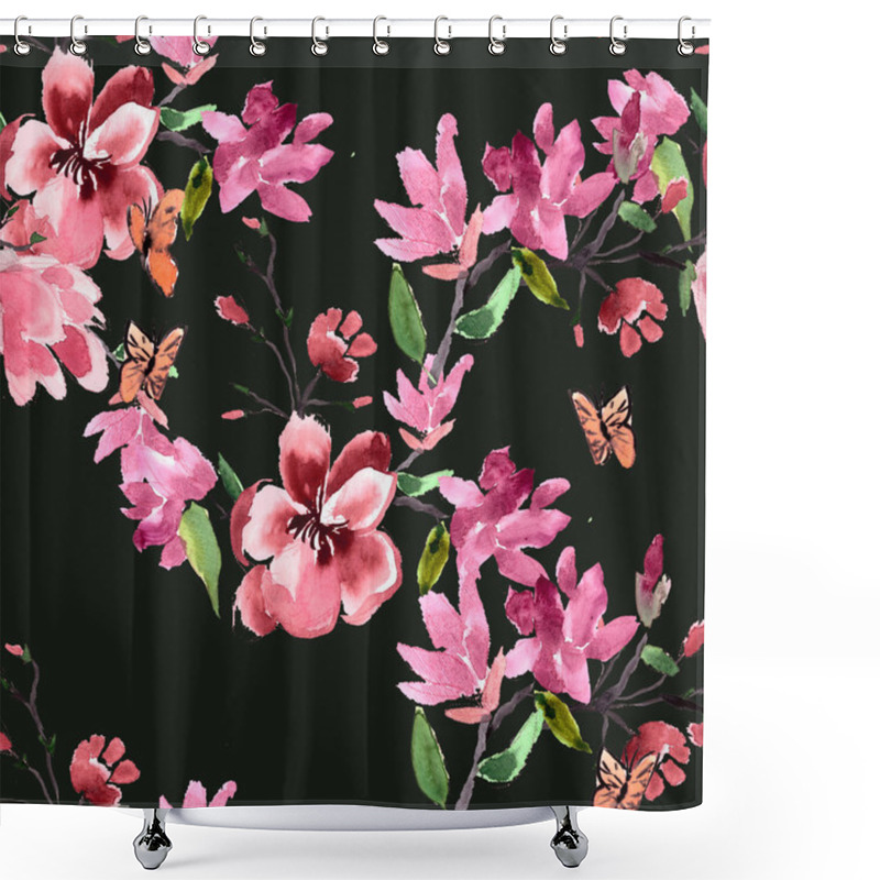 Personality  Magnolia Flowers Pattern Shower Curtains