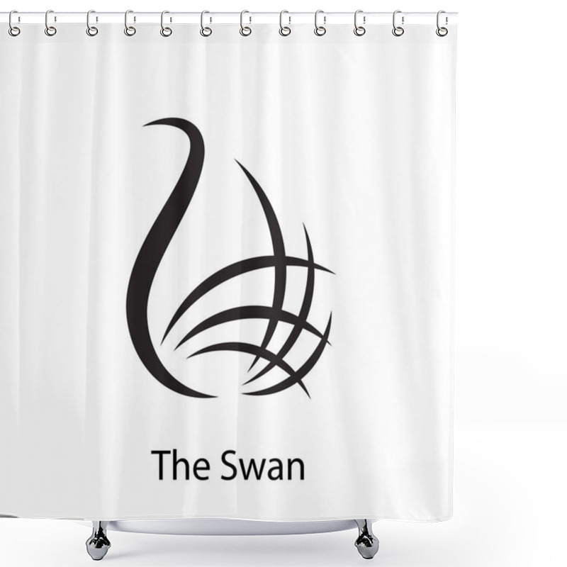 Personality  Stylized Swan Shower Curtains