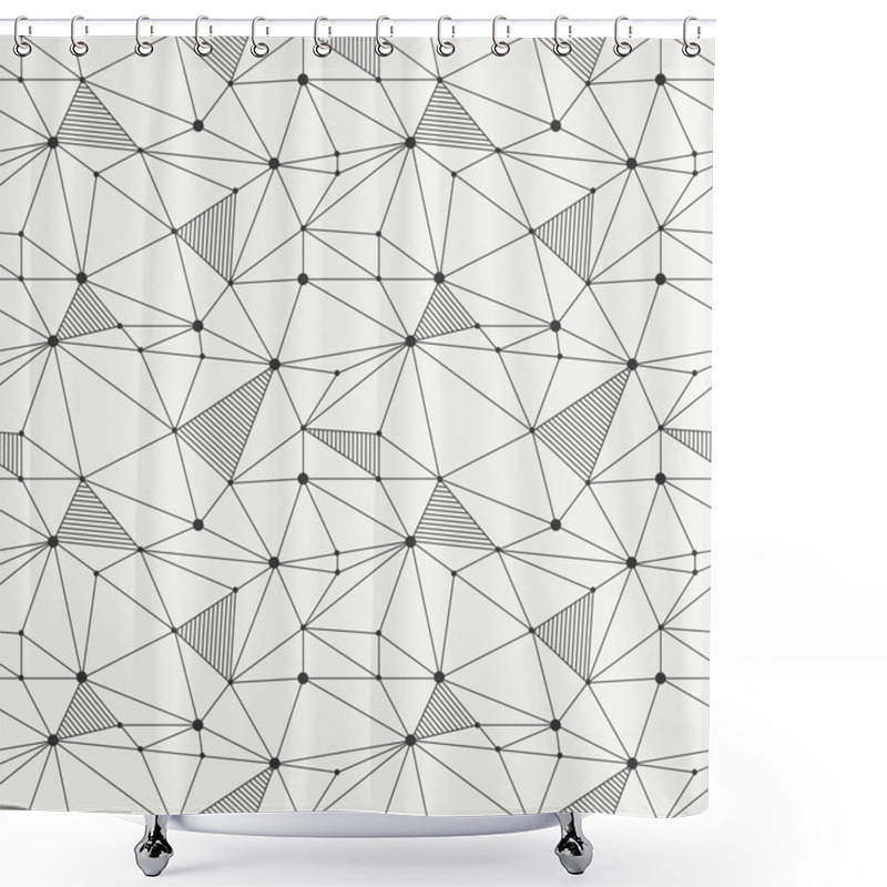 Personality  Geometric Line Hipster Seamless Pattern With Triangle, Circles. Reticulated Abstract Linear Grid. Wrapping Paper. Scrapbook. Tiling. Vector Illustration. Background. Graphic Texture. Shower Curtains