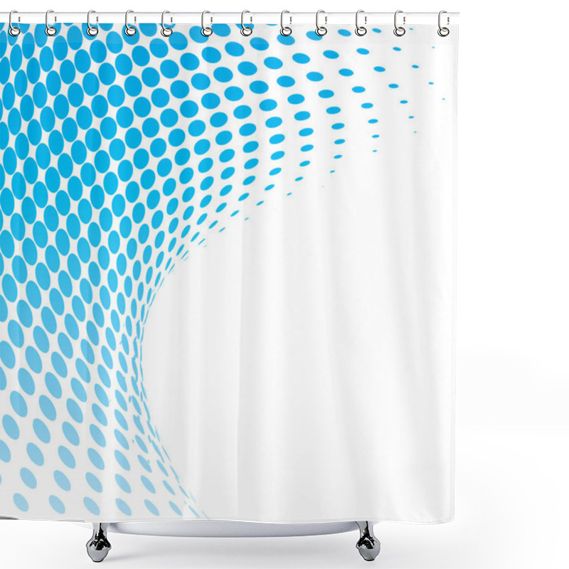 Personality  Blue Halftone Background Shower Curtains