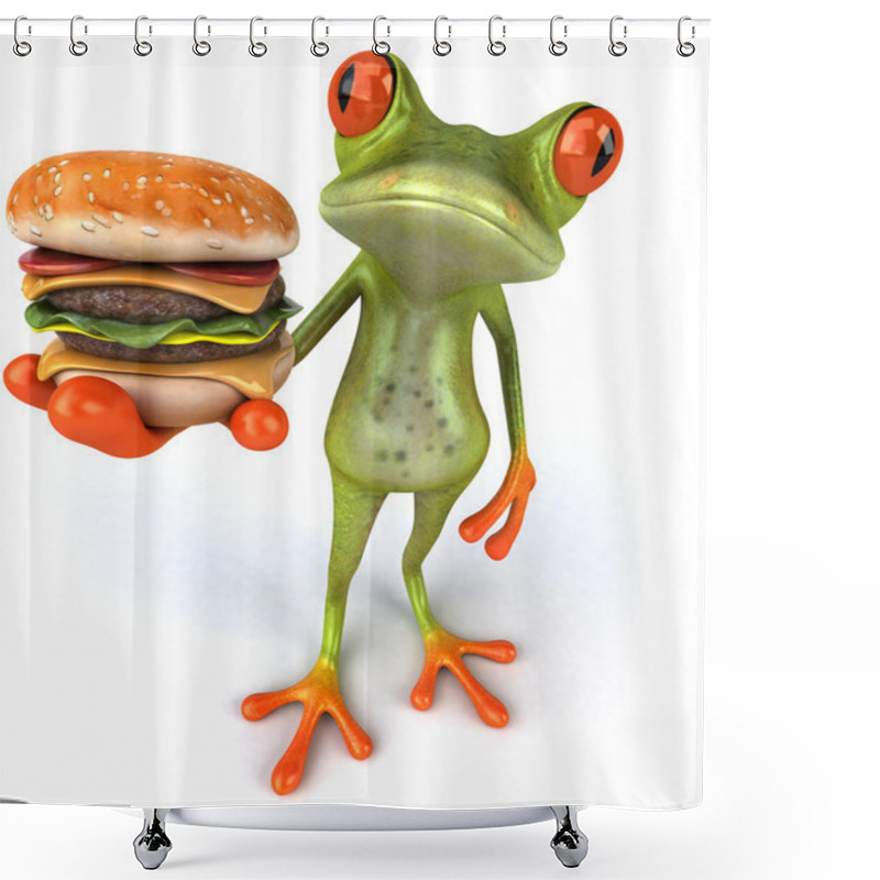 Personality  Frog 3d Animated Shower Curtains