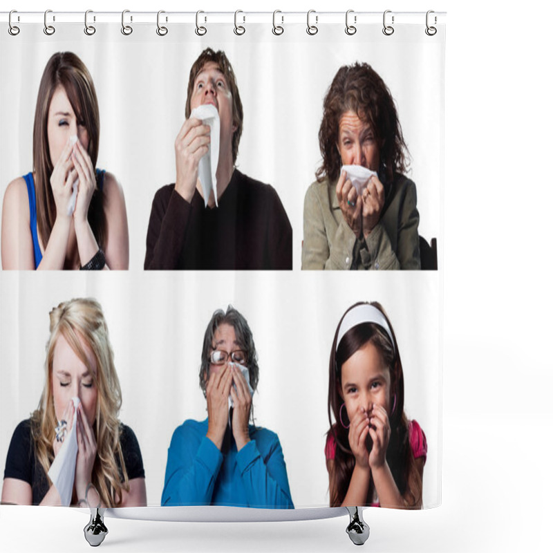 Personality  Group Of People Sneezing Shower Curtains