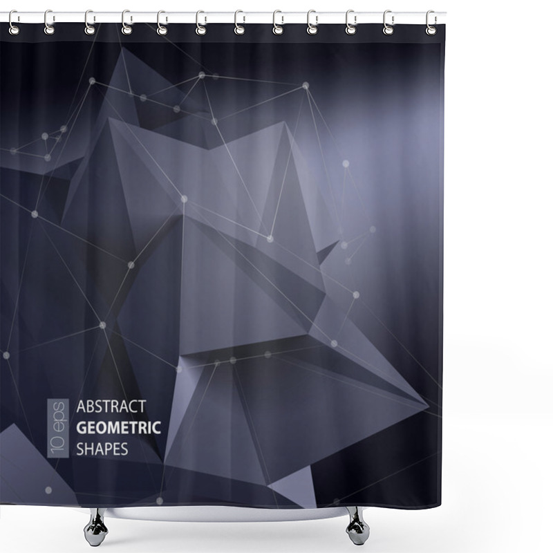 Personality  Abstract Triangles Space Low Poly. Shower Curtains