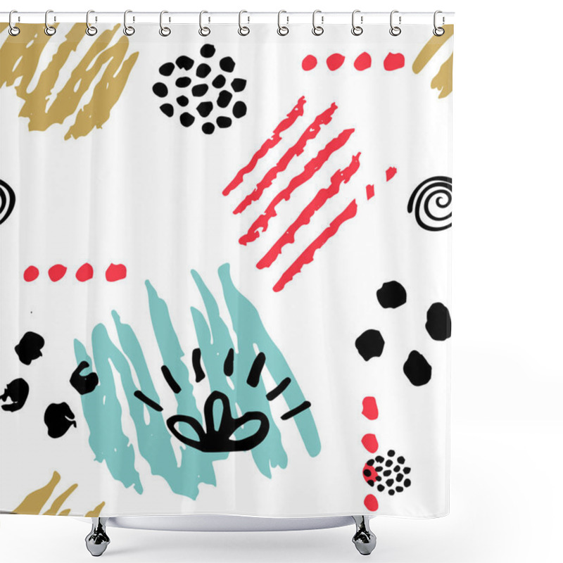 Personality   Scribbles Seamless Pattern Shower Curtains