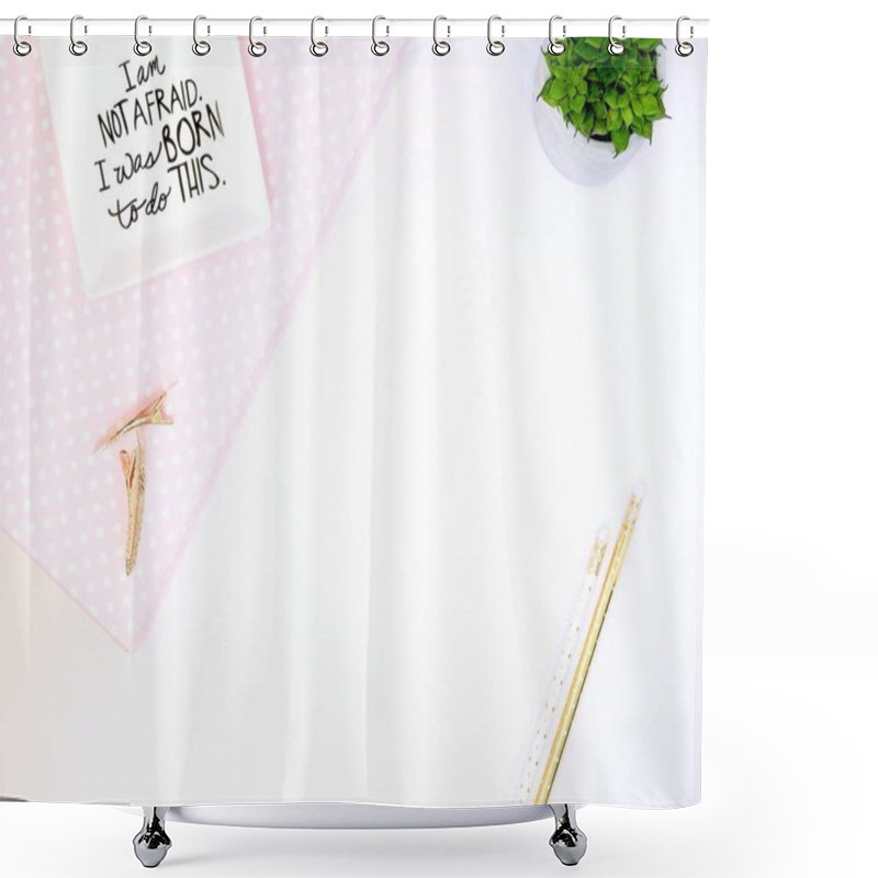 Personality  Feminine | Pink | Girly | Styled Office Desktop Shower Curtains