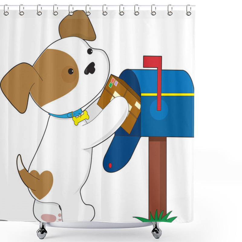 Personality  Cute Puppy Mail Shower Curtains