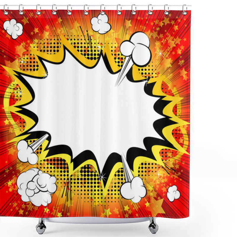 Personality  Comic Book Background With Blank Space For Your Text. Shower Curtains