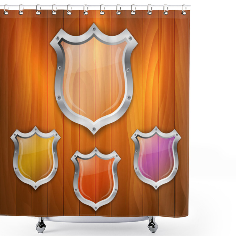 Personality  Vector Set Of Glass Shields. Shower Curtains